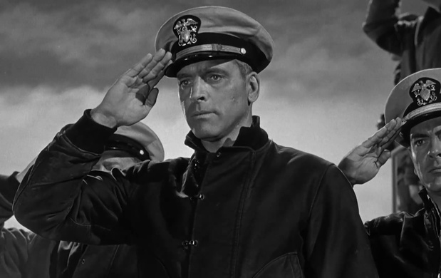 Burt Lancaster dans le film de guerre Run silent run deep (L'odyssée du sous-marin Nerka, 1958) de Robert Wise