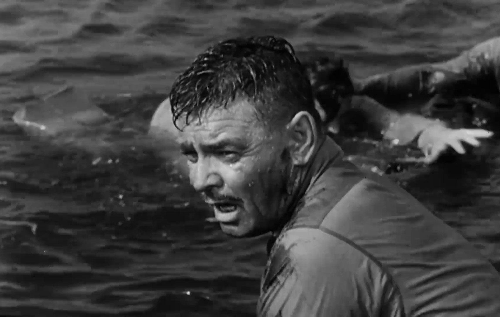 Clark Gable dans le film de guerre Run silent run deep (L'odyssée du sous-marin Nerka, 1958) de Robert Wise